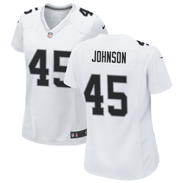 Womens Las Vegas Raiders #45 Jakob Johnson Nike White Limited Jersey