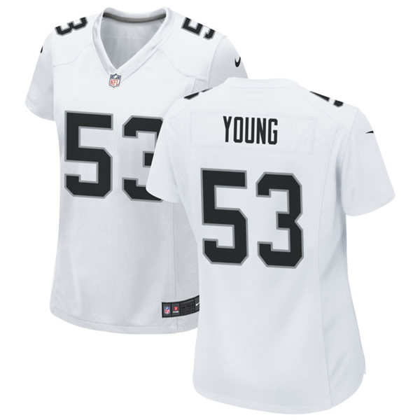 Womens Las Vegas Raiders #53 Kenny Young Nike White Limited Jersey
