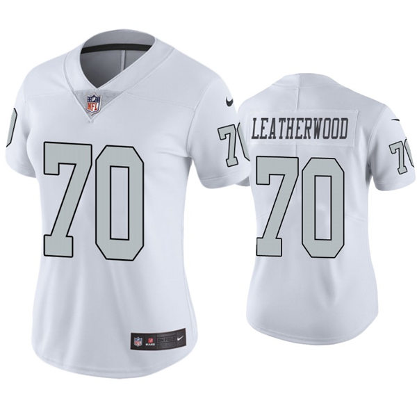 Womens Las Vegas Raiders #70 Alex Leatherwood Nike White Color Rush Jersey