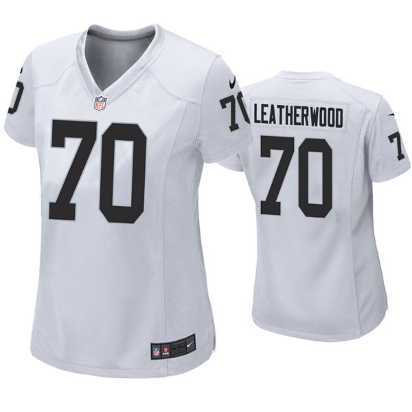 Womens Las Vegas Raiders #70 Alex Leatherwood Nike White Stitched Limited Jersey