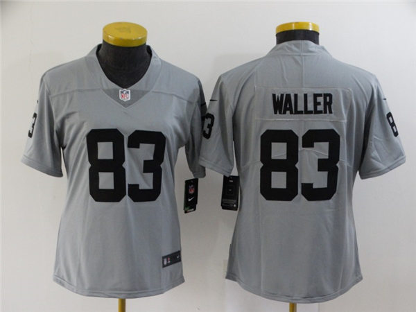 Womens Las Vegas Raiders #83 Darren Waller Nike Silver Inverted Jersey