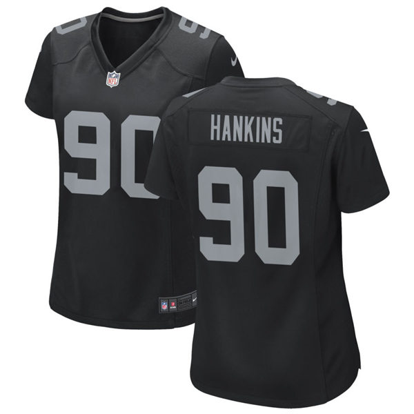 Womens Las Vegas Raiders #90 Johnathan Hankins Nike Black Vapor Limited Jerse
