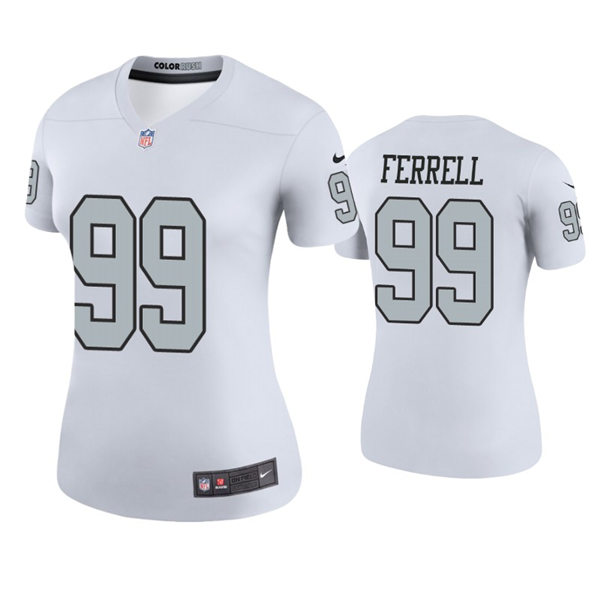 Womens Las Vegas Raiders #99 Clelin Ferrell Nike White Stitched Color Rush Jersey