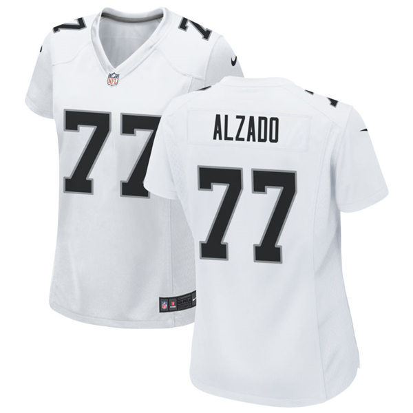Womens Las Vegas Raiders Retired Player #77 Lyle Alzado Nike White Vapor Limited Jersey