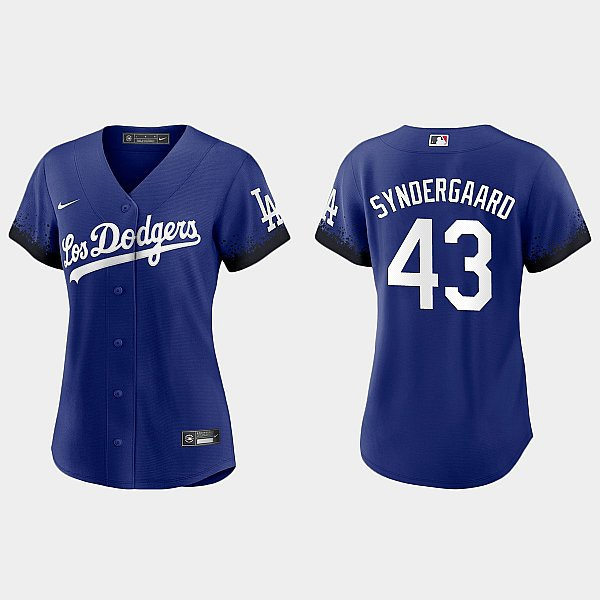 Womens Los Angeles Dodgers #43 Noah Syndergaard Nike Royal City Connect Jersey