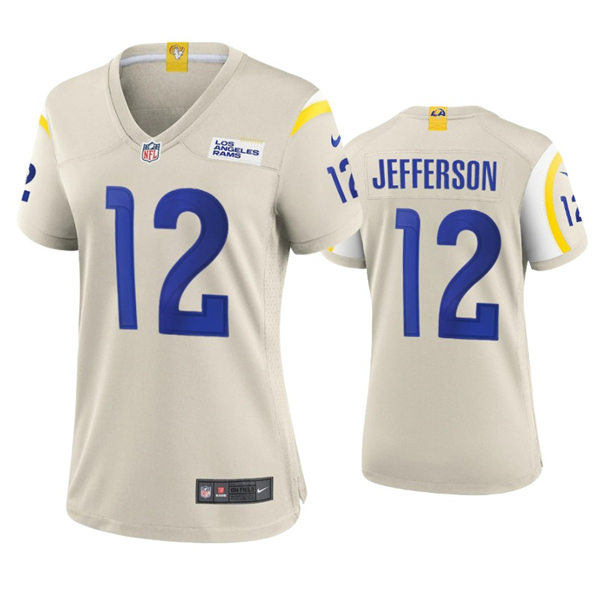 Womens Los Angeles Rams #12 Van Jefferson Nike Bone Limited Jersey