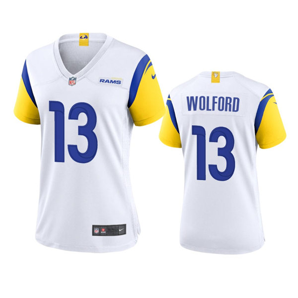 Womens Los Angeles Rams #13 John Wolford Nike 2021 White Modern Retro Jersey