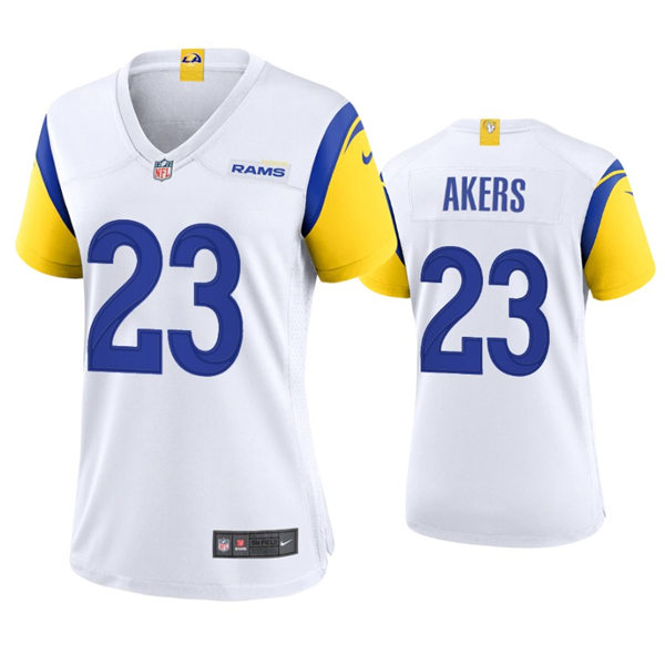 Womens Los Angeles Rams #23 Cam Akers 2021 Nike White Modern Throwback Vapor Limited Jersey