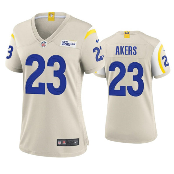 Womens Los Angeles Rams #23 Cam Akers Nike Bone Stitched Game Jersey