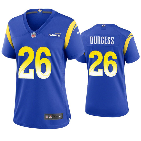 Womens Los Angeles Rams #26 Terrell Burgess Nike Royal Limited Jersey