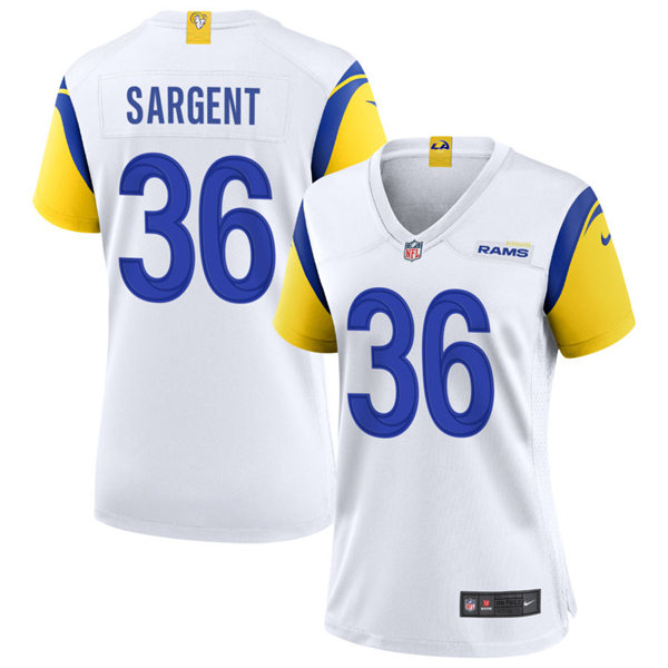 Womens Los Angeles Rams #36 Mekhi Sargent 2021 Nike White Modern Throwback Jersey