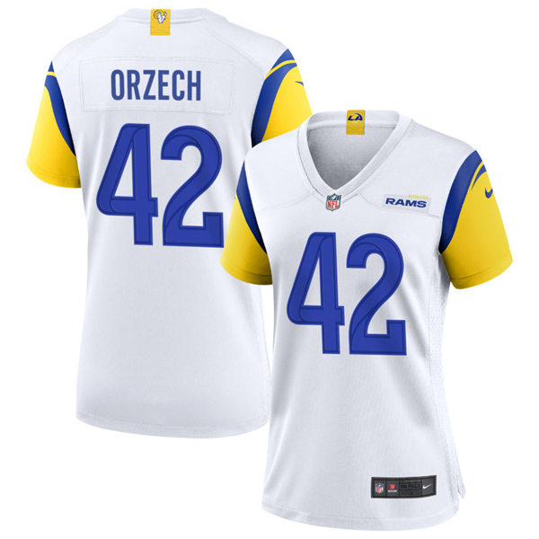 Womens Los Angeles Rams #42 Matthew Orzech 2021 Nike White Modern Throwback Jersey