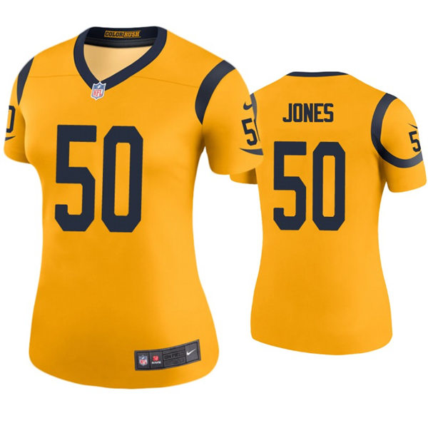 Womens Los Angeles Rams #50 Ernest Jones Nike Gold Color Rush Limited Jersey