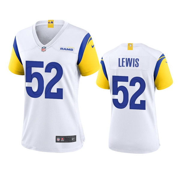 Womens Los Angeles Rams #52 Terrell Lewis Nike 2021 White Modern Retro Jersey