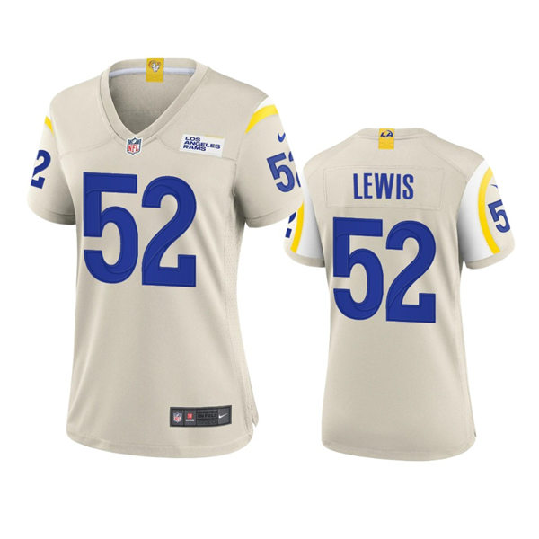 Womens Los Angeles Rams #52 Terrell Lewis Nike Bone Limited Jersey