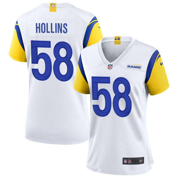 Womens Los Angeles Rams #58 Justin Hollins 2021 Nike White Modern Throwback Jersey