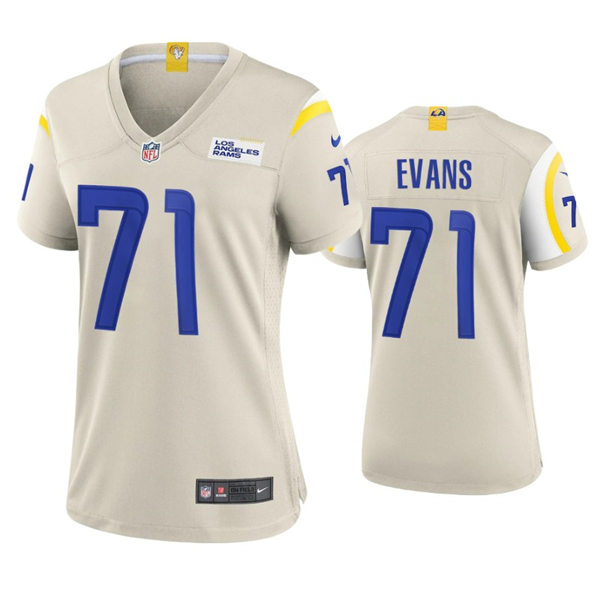 Womens Los Angeles Rams #71 Bobby Evans Nike Bone Limited Jersey