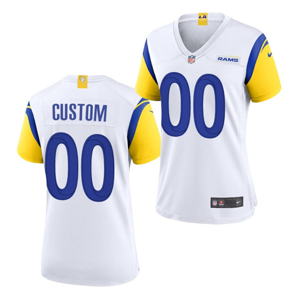 Womens Los Angeles Rams Custom Deacon Jones Merlin Olsen Isaac Bruce Jack Youngblood Jackie Slater Marshall Faulk Nike White