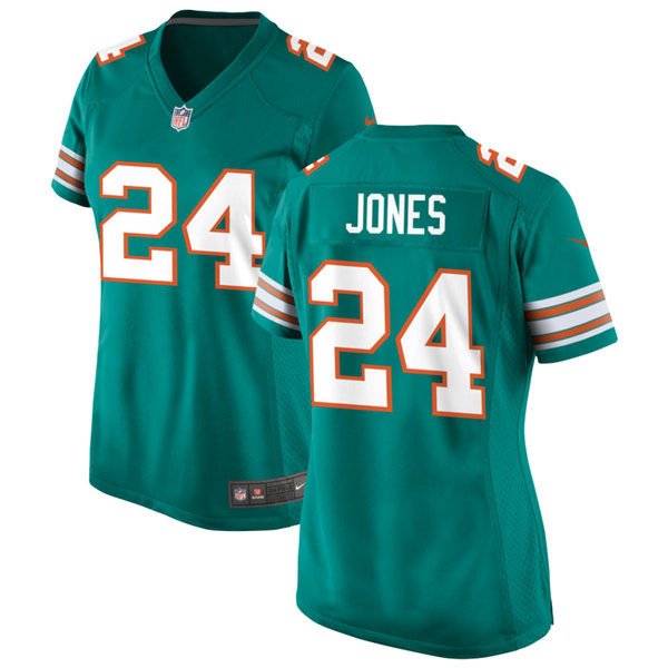 Womens Miami Dolphins #24 Byron Jones Nike Aqua Retro Alternate Vapor Limited Jersey