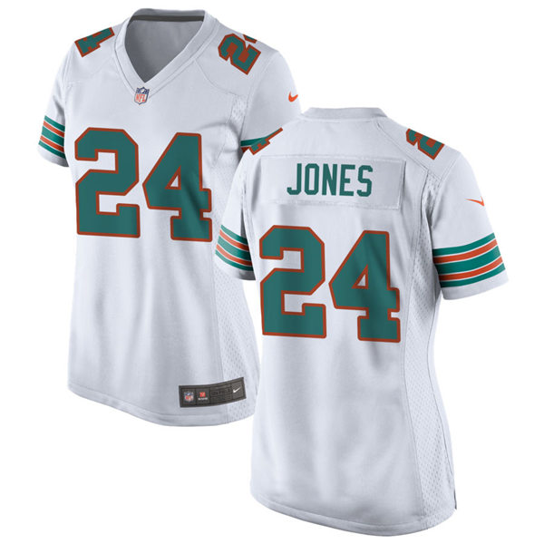 Womens Miami Dolphins #24 Byron Jones Nike White Retro Alternate Vapor Limited Jersey