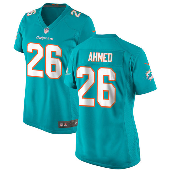 Womens Miami Dolphins #26 Salvon Ahmed Nike Aqua Vapor Limited Jersey