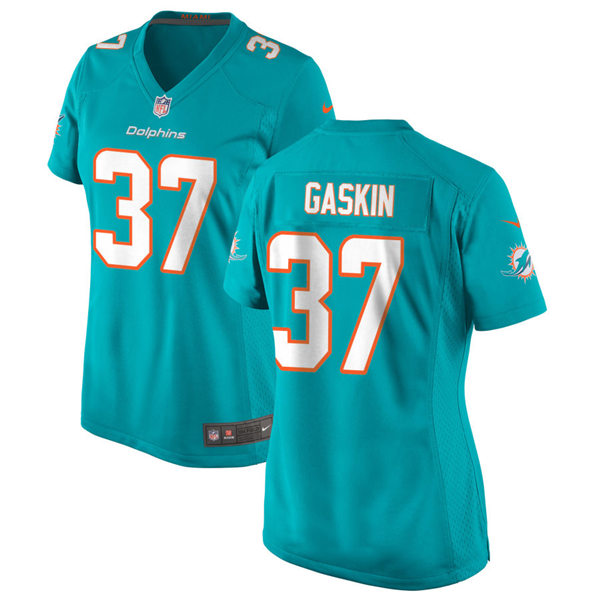Womens Miami Dolphins #37 Myles Gaskin Nike Aqua Vapor Limited Jersey