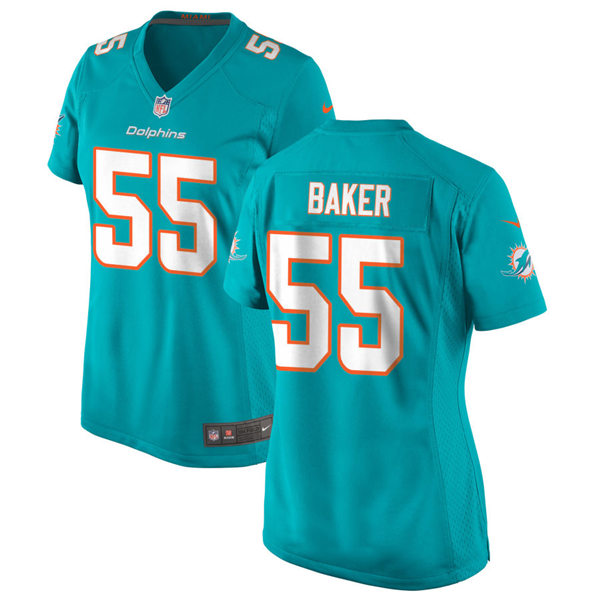 Womens Miami Dolphins #55 Jerome Baker Nike Aqua Vapor Limited Jersey