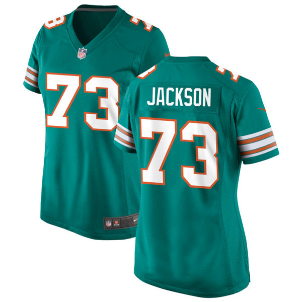 Womens Miami Dolphins #73 Austin Jackson Nike Aqua Retro Alternate Vapor Limited Jersey