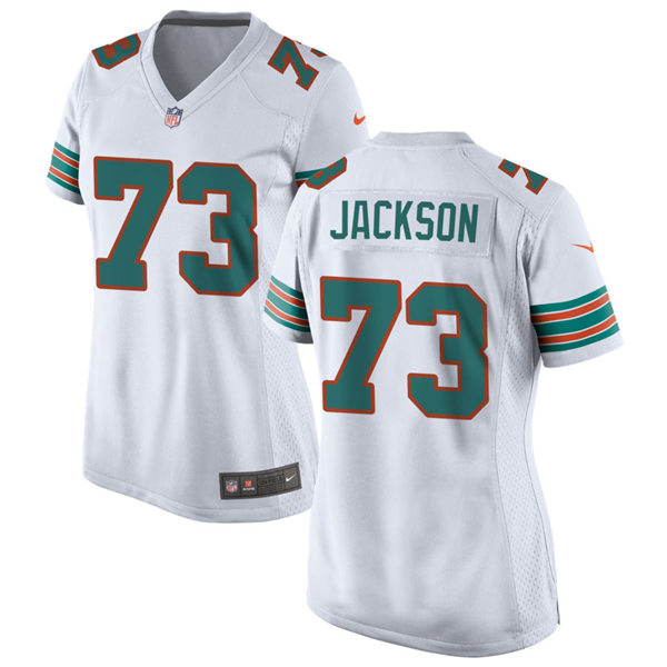 Womens Miami Dolphins #73 Austin Jackson Nike White Retro Alternate Vapor Limited Jersey