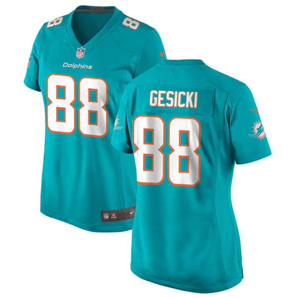 Womens Miami Dolphins #88 Mike Gesicki Nike Aqua Vapor Limited Jersey