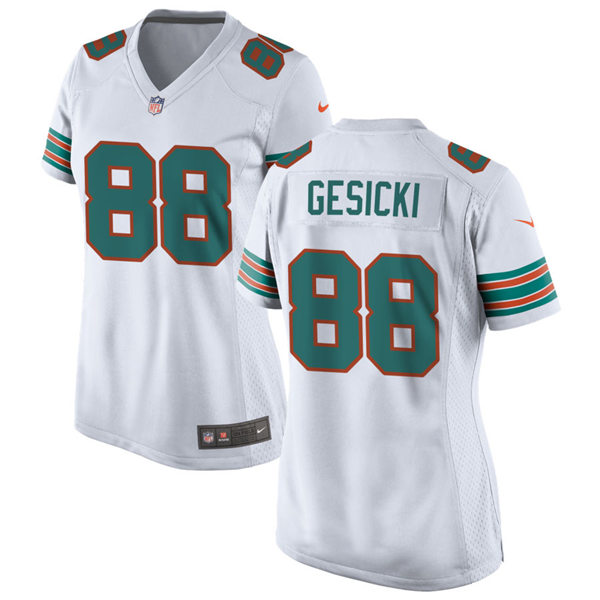 Womens Miami Dolphins #88 Mike Gesicki Nike White Retro Alternate Vapor Limited Jersey
