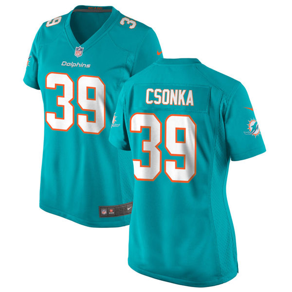 Womens Miami Dolphins Retired Player #39 Larry Csonka Nike Aqua Vapor Limited Jersey
