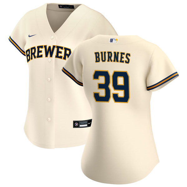 Womens Milwaukee Brewers #39 Corbin Burnes Nike Cream Home Jersey