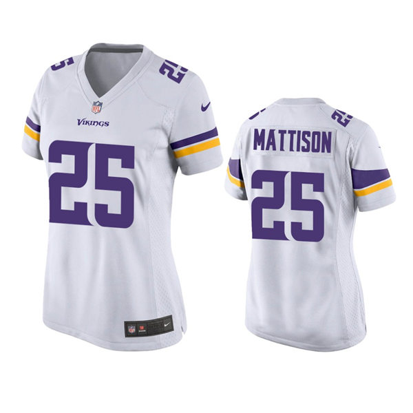 Womens Minnesota Vikings #25 Alexander Mattison Nike White Limited Jersey