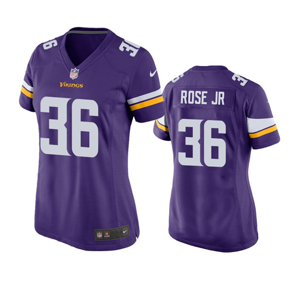 Womens Minnesota Vikings #36 A.J. Rose Jr. Nike Purple Limited Jersey