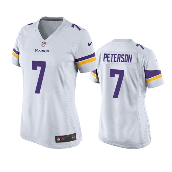 Womens Minnesota Vikings #7 Patrick Peterson Nike White Limited Jersey