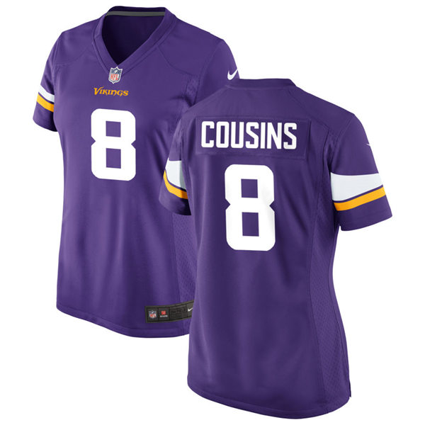 Womens Minnesota Vikings #8 Kirk Cousins Nike Purple Limited Jersey