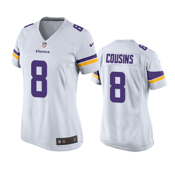 Womens Minnesota Vikings #8 Kirk Cousins Nike White Limited Jersey