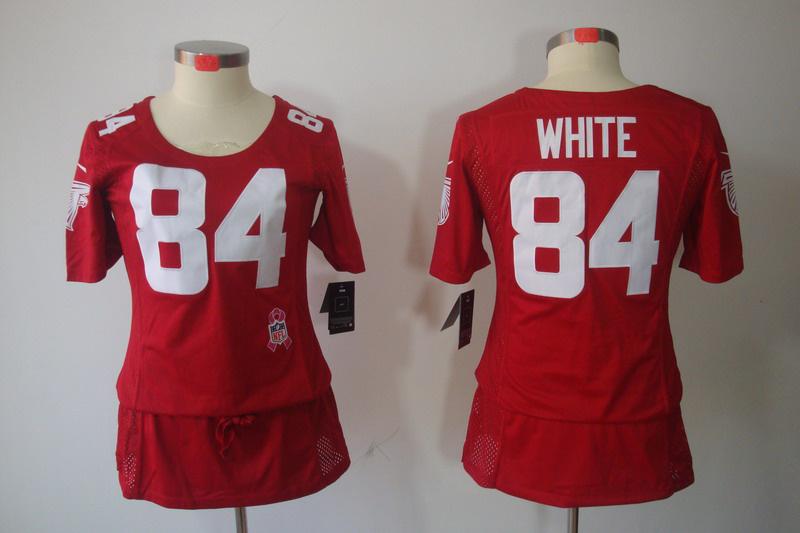 Womens NEW Atlanta Falcons 84 White breast Cancer Awareness Red Jerseys