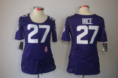 Womens NEW Baltimore Ravens 27# Ray Rice Elite breast Cancer Awareness Purple Jerseys