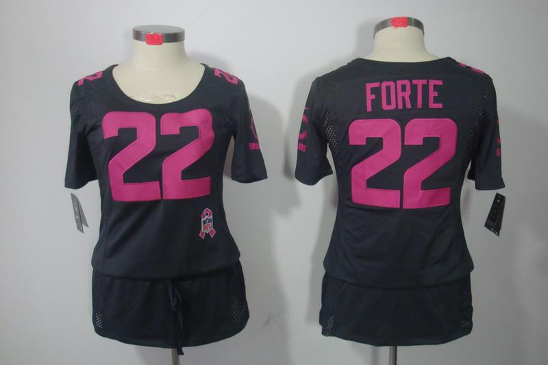 Womens NEW Chicago Bears 22 Matt Forte breast Cancer Awareness Dark grey Jerseys