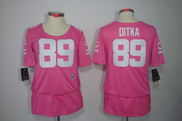 Womens NEW Chicago Bears 89 mike ditka breast Cancer Awareness Pink Jerseys