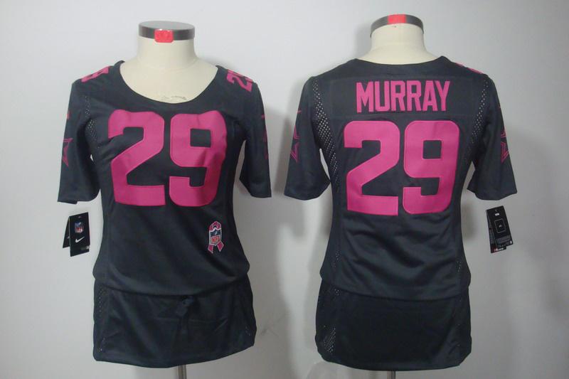 Womens NEW Dallas cowboys 29 DeMarco Murray breast Cancer Awareness Dark grey Jerseys