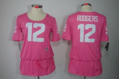 Womens NEW Green Bay Packers 12 Rodgers Elite breast Cancer Awareness Pink Jerseys