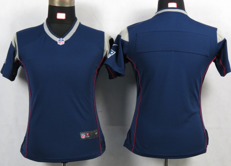 Womens NEW NFL New England Patriots Blank Blue Portrait Fashion Game Jerseys