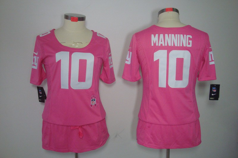 Womens NEW New York Giants 10 Eli Manning breast Cancer Awareness Pink Jerseys