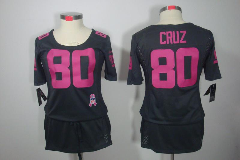 Womens NEW New York Giants 80 Victor Cruz Elite breast Cancer Awareness Dark grey Jerseys