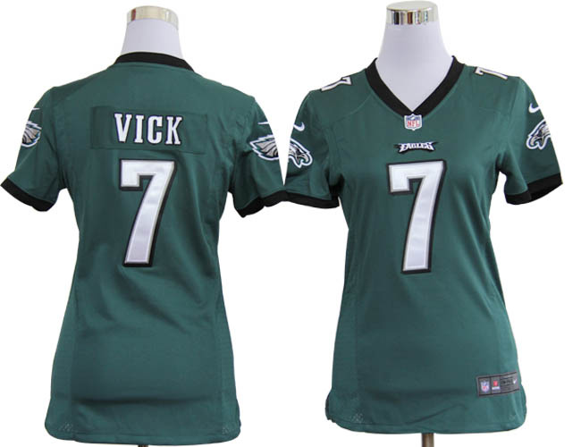 Womens NEW Philadelphia Eagles #7 Michael Vick Green Game Jerseys