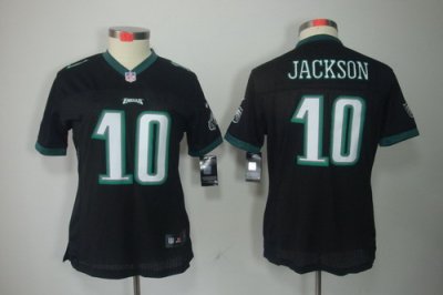 Womens NEW Philadelphia Eagles 10 DeSean Jackson Black Jerseys
