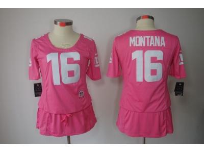 Womens NEW San Francisco 49ers 16 Montana Elite breast Cancer Awareness Pink Jerseys